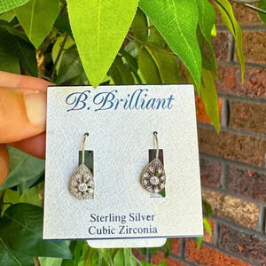 NEW B.Brilliant 925 Sterling Silver Dangle Earrings NWT